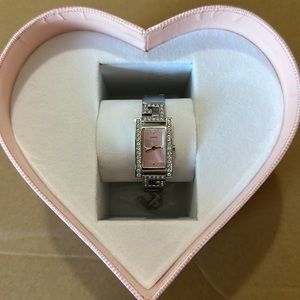 Stunning Y2K vintage guess pink faced watch with original heart box